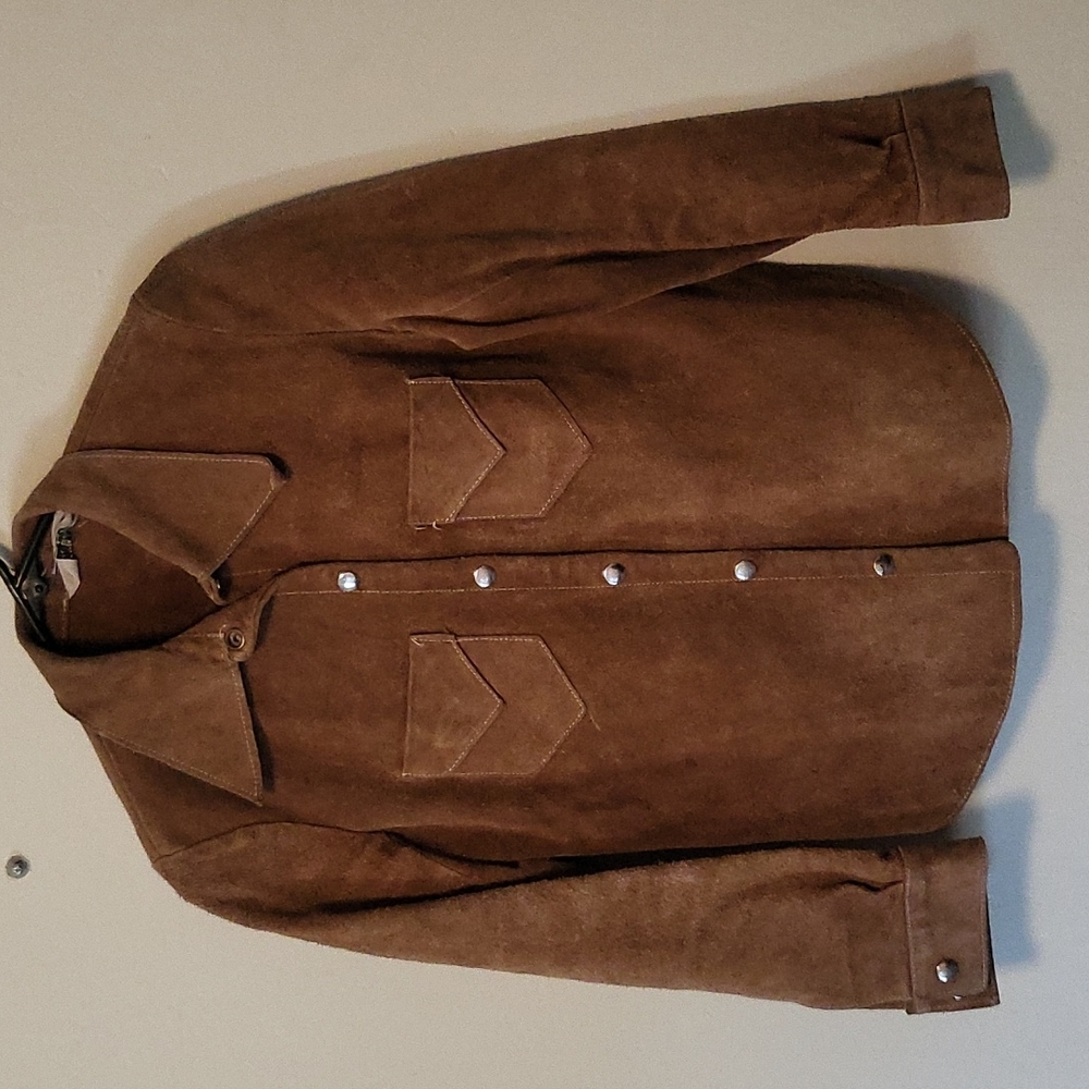 Leather Suede Shirt Jacket